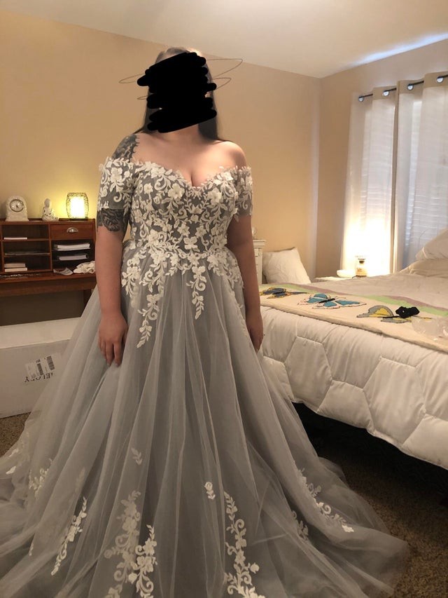 4. Here is my wedding dress: I paid less than 500 dollars and it fits me perfectly!