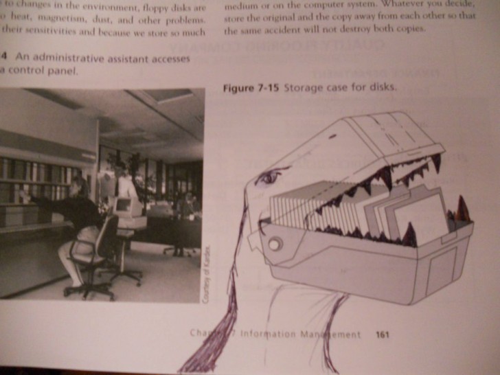 1. Un dinosauro-contenitore sul libro di testo!