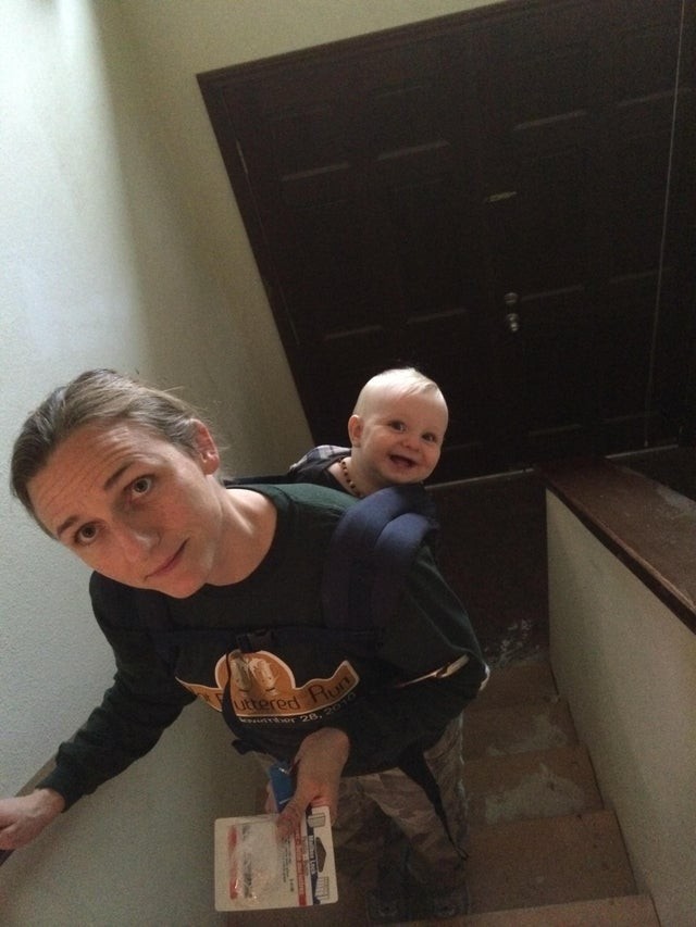 My wife and my son 5 years ago when we started renovating the house... I love this photo!"