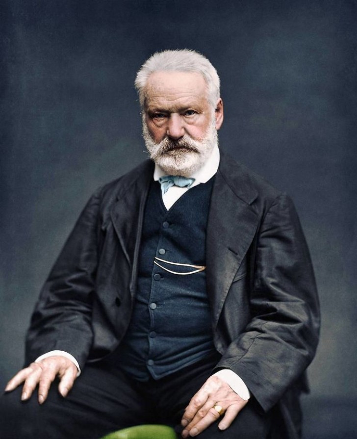 Victor Hugo, auteur van Les Miserables en Notre Dame de Paris. Foto uit 1836