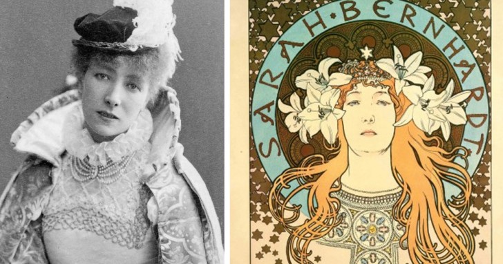 5. La collaboration entre l'artiste Alphonse Mucha et l'actrice Sarah Bernhardt est attestée par une série d'affiches avec sa photo