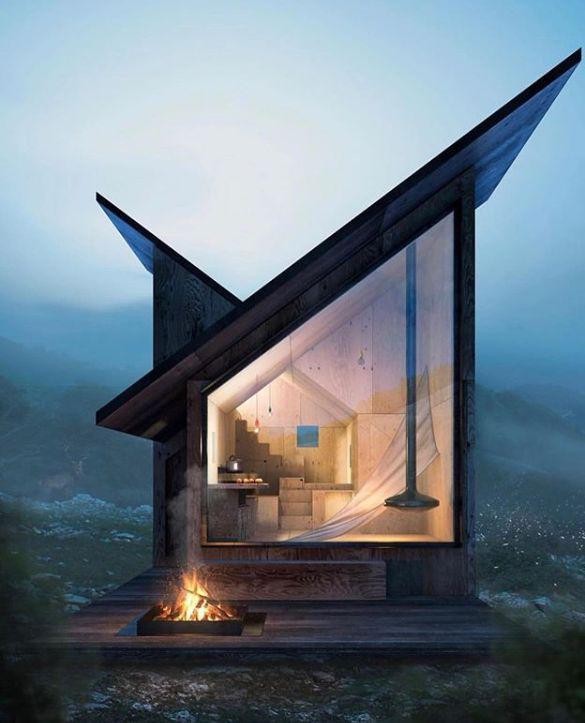 8. Schon die Gestaltung dieser Berghütte in den Alpen macht Lust, dort zu sein und ein bisschen Ruhe zu geniessen