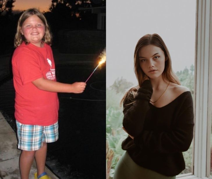 5. "I was often bullied. I have had to struggle with anorexia and other psychological problems, but now I feel I have improved a lot. Here I was 13, and pictured on the right at 20"