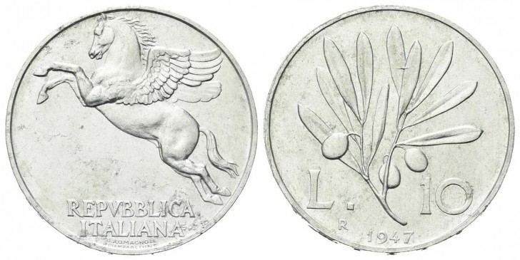 Moneta da 10 lire del 1947