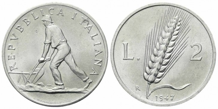 Moneta da 2 lire del 1947