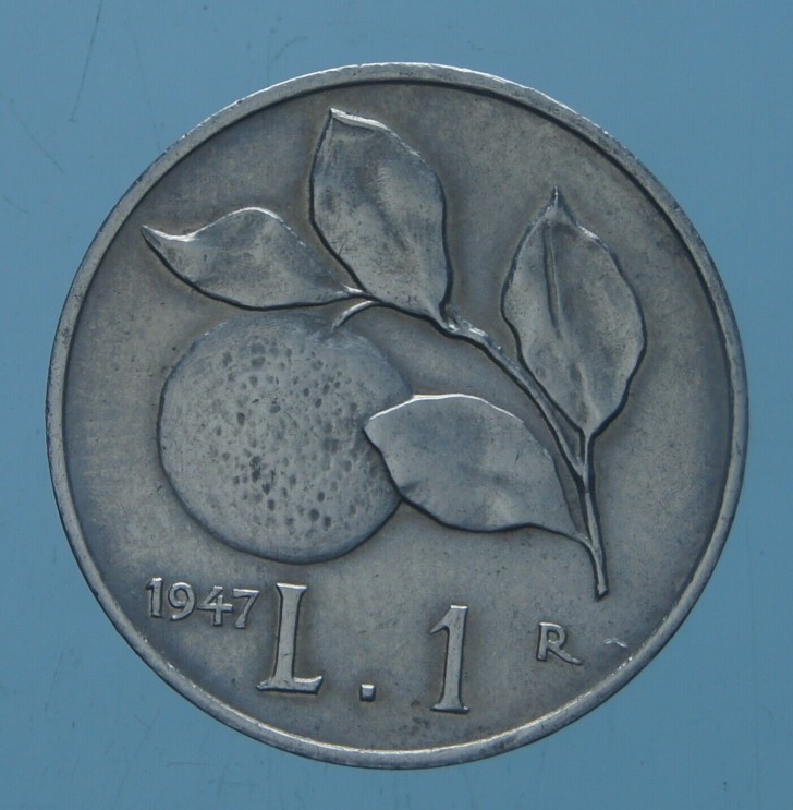 Moneta del 1947 con “l’arancia”
