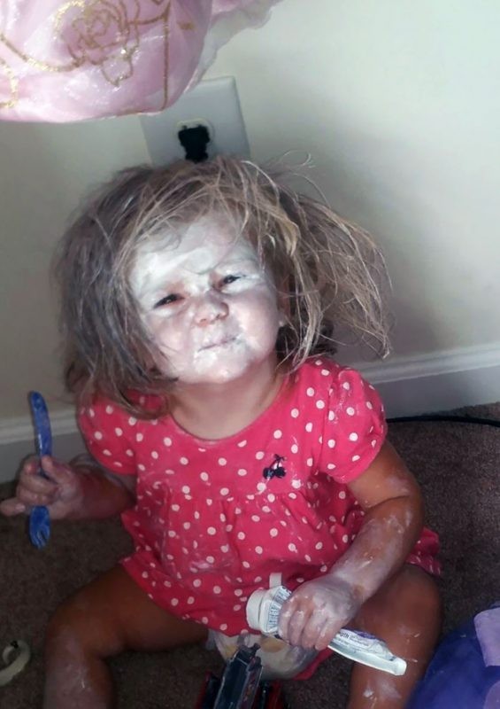 "My daughter found the diaper changing cream."