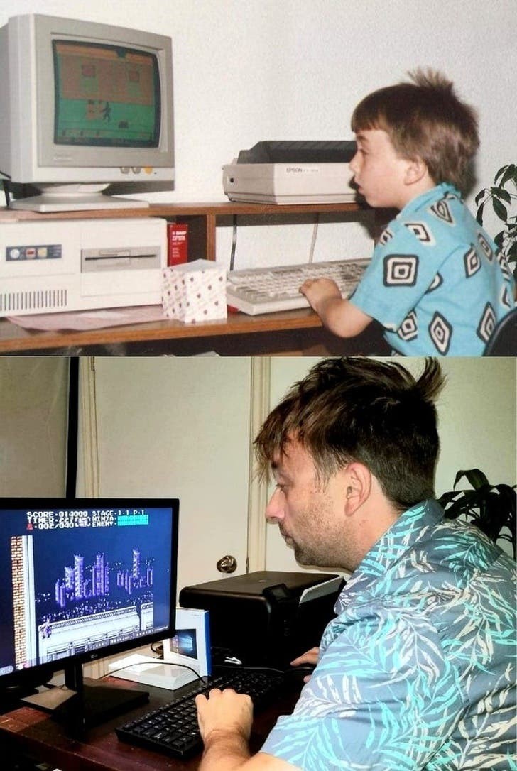 12. "I found a photo of when I was a kid playing video games ... not much has changed since then"
