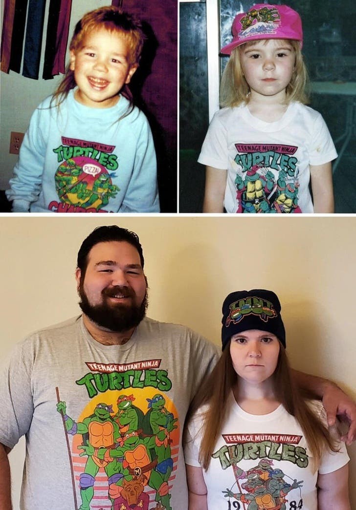 3. "My boyfriend and I found out we were Ninja Turtles fans long before we got together.." - the couple photo was a must!