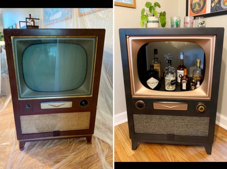 Ho trasformato un vecchio televisore del 1952 in un mini bar per casa!