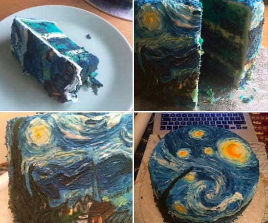 2. Un gâteau style Van Gogh, vraiment ambitieux !