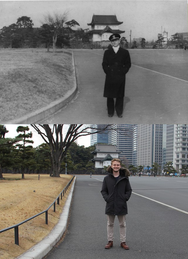 10. "Mon grand-père à Tokyo... moi au même endroit, 73 ans plus tard"