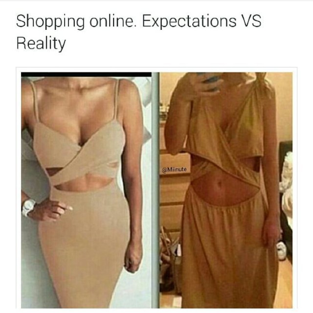 3. De volgende keer zal ze wel twee keer nadenken voordat ze online een jurk koopt...