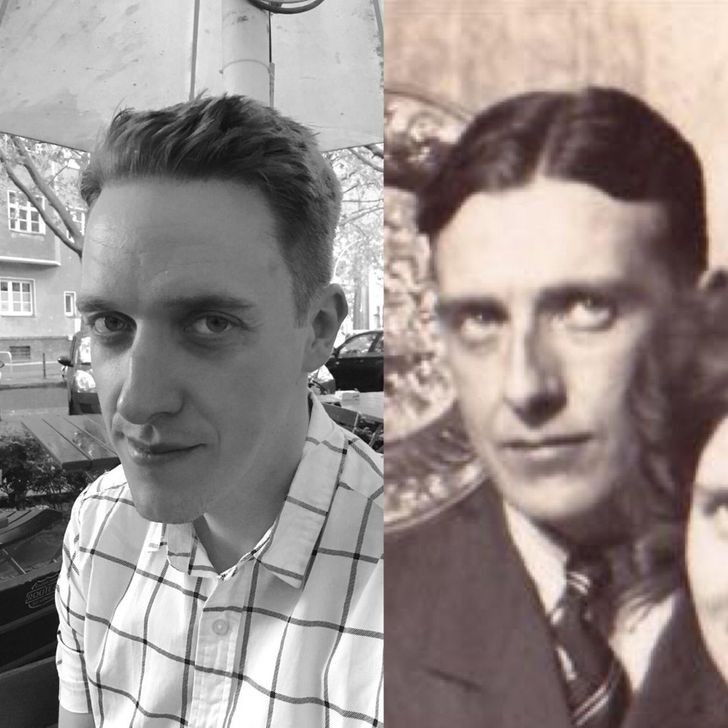 5. "Ho trovato una foto di mio nonno degli anni '30, quando aveva circa la mia stessa età. È morto nel 1988 quindi è la prima volta che realizzo quanto ci assomigliamo!"