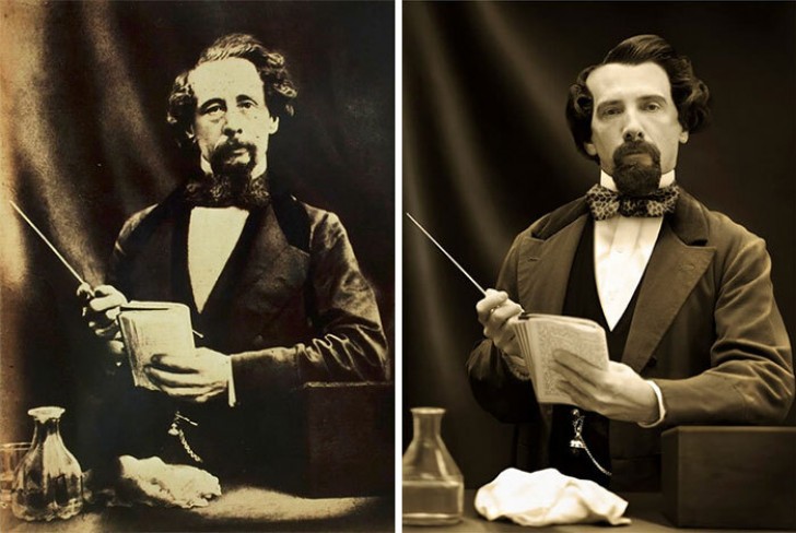 2. Charles Dickens (1858) et Gerald Charles Dickens, l'arrière-arrière-petit-fils du grand écrivain