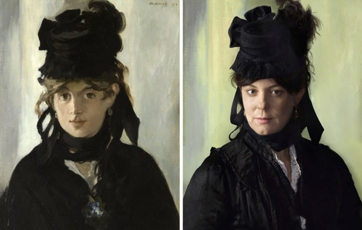 7. Berthe Morisot, peintre impressionniste français (1872) et Lucie Rouart (à droite) son arrière-petite-fille