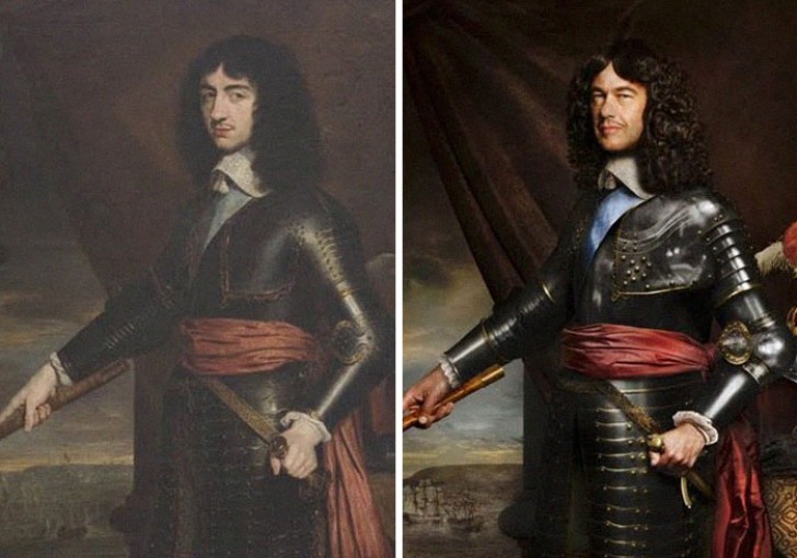 8. Charles II van Engeland (1653) en Lord Charles Fitzroy, directe afstammeling van Charles II