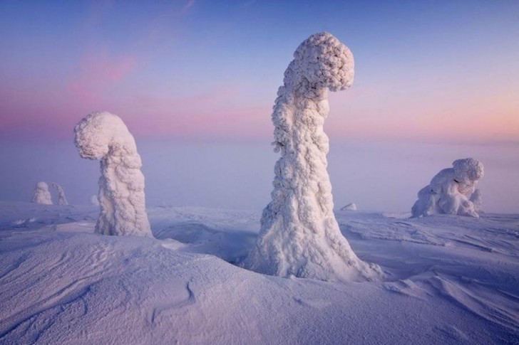 10. Ces formations de glace ressemblent à des sculptures représentant des créatures étranges et inquiétantes...