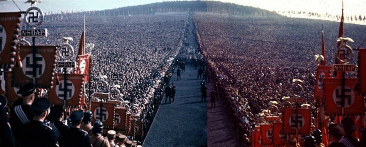 Une vue impressionnante d'un rassemblement nazi en 1934 : ils étaient vraiment nombreux !