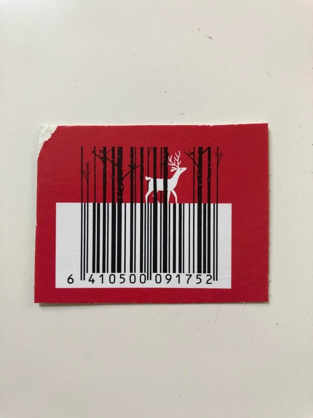 14. Una focaccia che ho comprato in Finlandia aveva questo originalissimo codice a barre... molto appropriato!