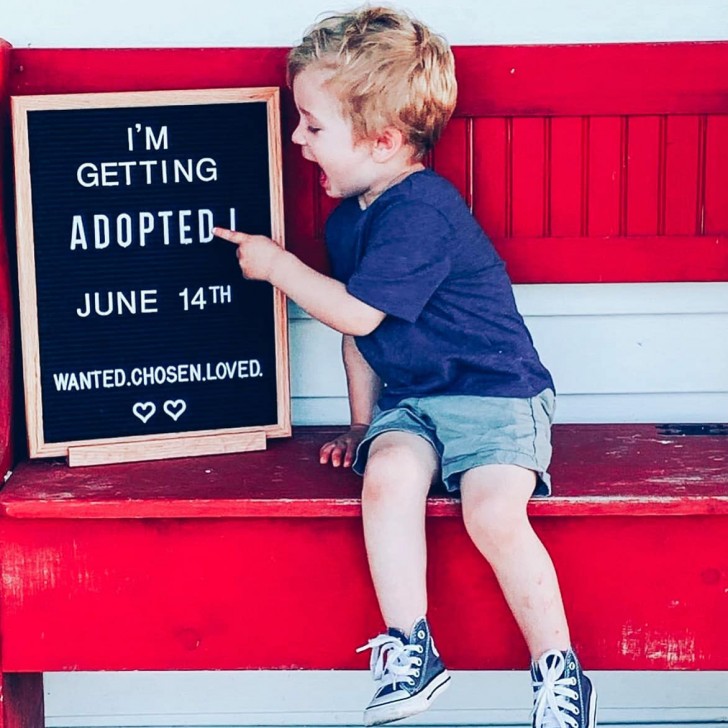 "Verrò adottato! 14 giugno, voluto, scelto, amato."