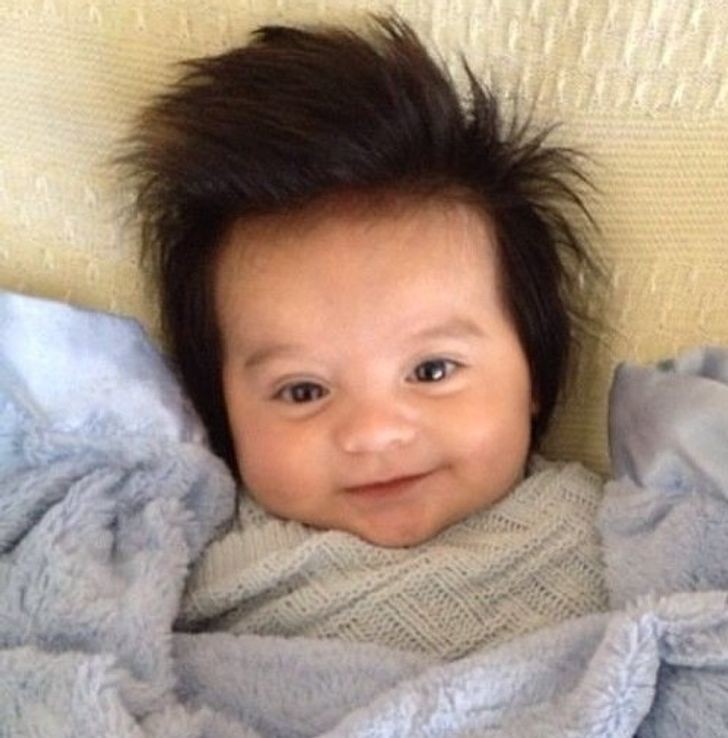 2. So much hair ... it looks as if she was born with a wig!