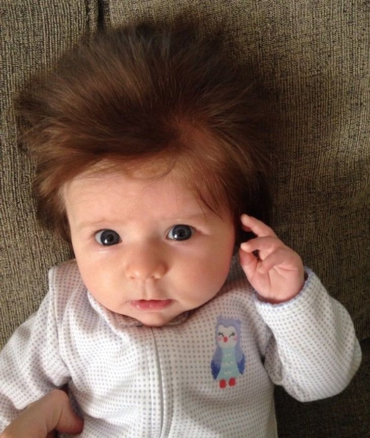 5. "This is my daughter's hair ... she's 12 weeks old!"