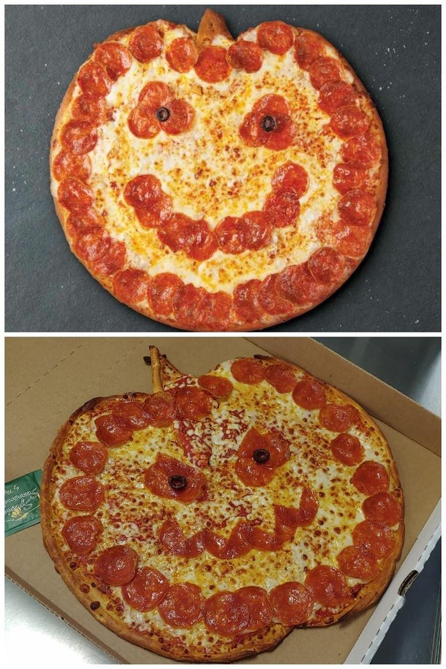4. Diese Pizza sieht für mich nicht sehr lächelnd aus...