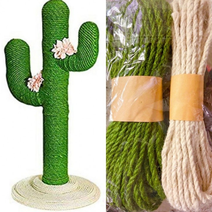 8. Der Kaktus-Kratzbaum, den meine Frau bestellt hat: zwei Schnüre ohne Anleitung