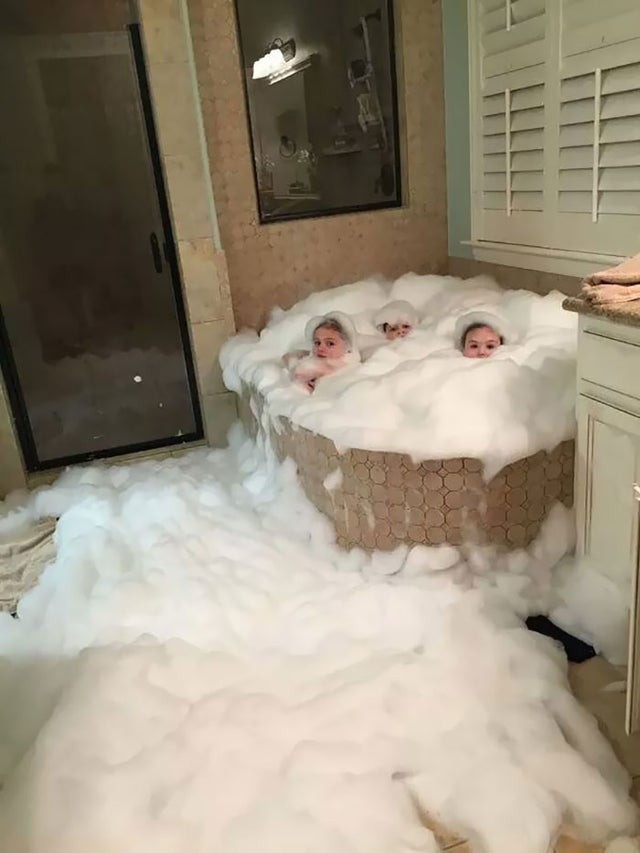Once upon a time there were three children who were left alone in the bathtub ...