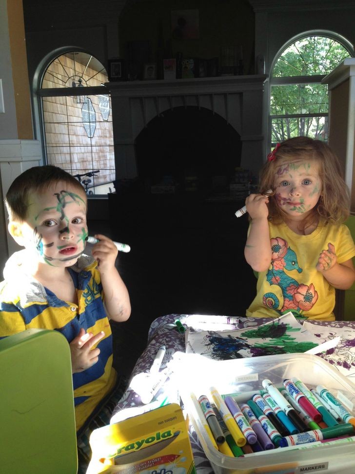 And if your little ones get hold of the markers at home? Here is the result!