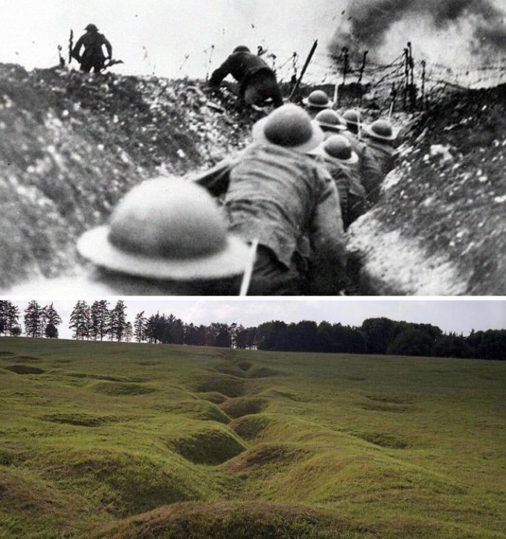 Comment étaient les tranchées creusées pendant la Première Guerre mondiale, et à quoi elles ressemblent maintenant...