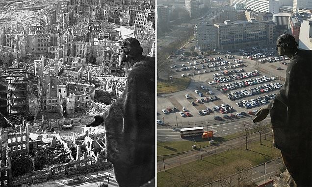 Die Stadt Dresden während des Zweiten Weltkrieges... und heute