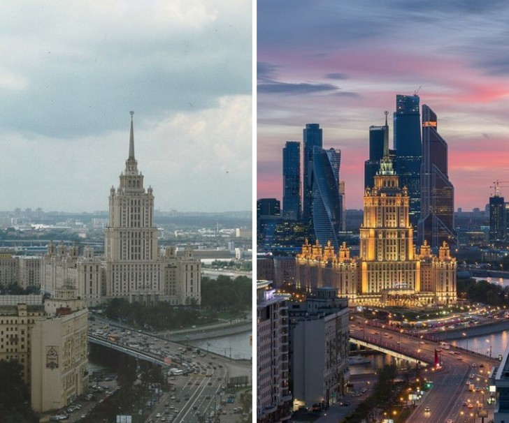 20 Jahre Unterschied in der Stadt Moskau