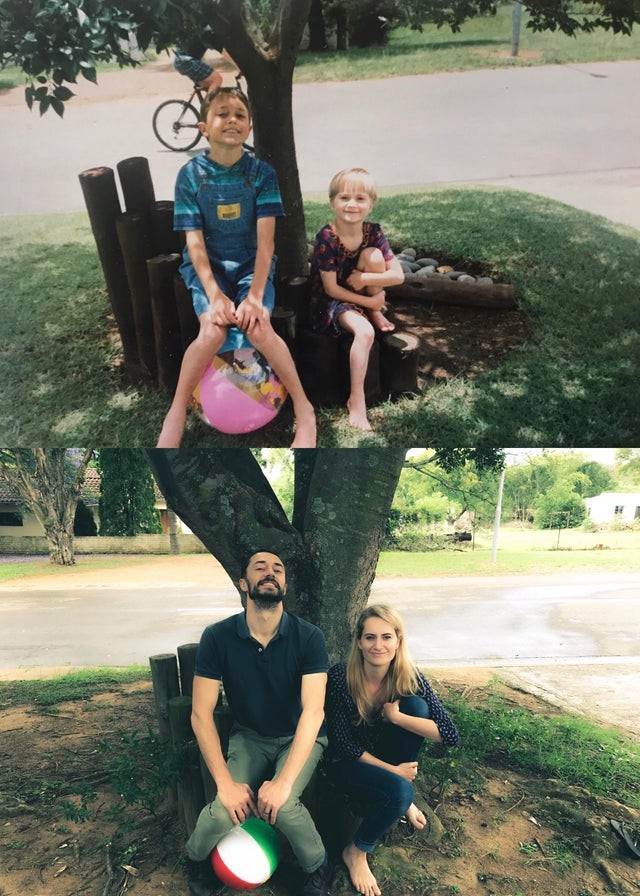 8. 22 years later, the tree is much bigger than it was when we were small ...
