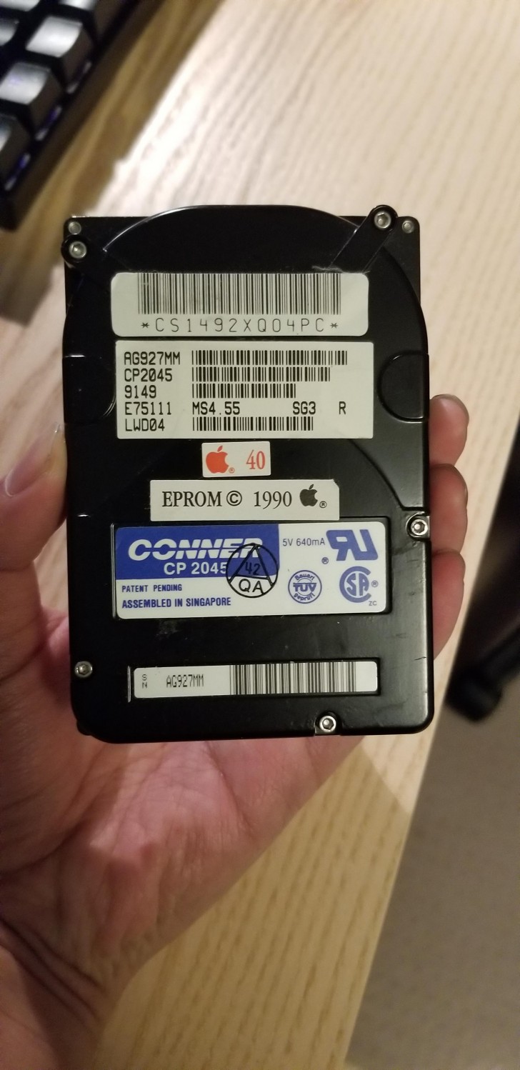 17. Ein echtes IT-Erbstück: eine 40-MB-Festplatte, die ich bei der Renovierung meines Hauses gefunden habe!