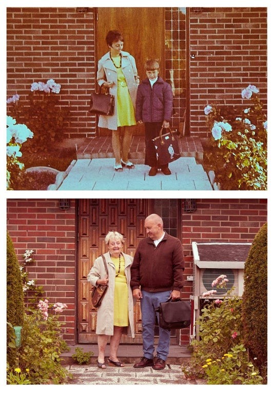"Mein Vater am ersten Schultag vs. heute, 50 Jahre später..."