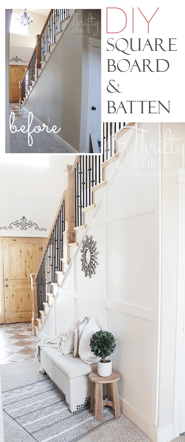1. Machen Sie die Treppenhauswand mit Leisten interessanter