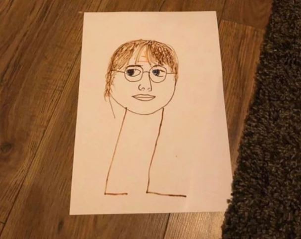 11. "Mom, I made a beautiful portrait of you!"