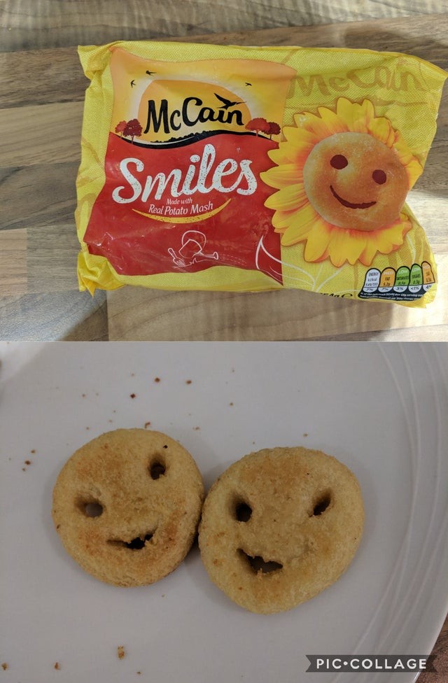 Chips påse med skrattande smiley...