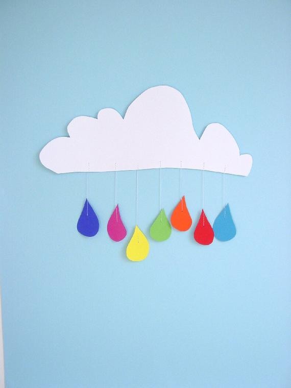 3. Una decorazione adorabile per la cameretta dei bimbi: la pioggia arcobaleno può essere anche uno stimolo per imparare i colori