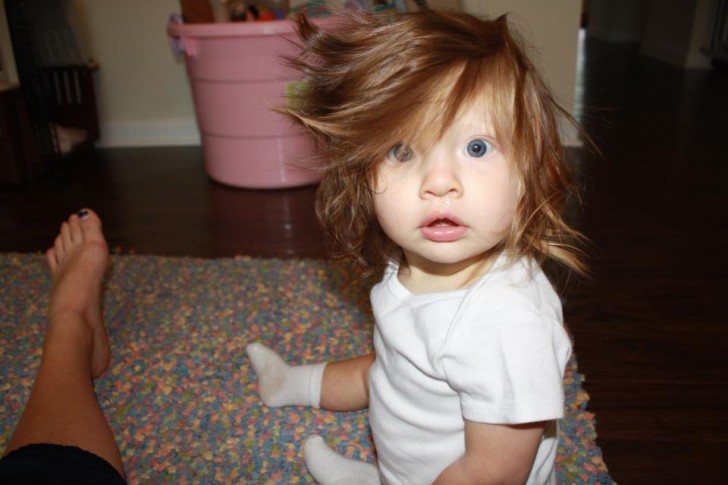 3. "My 10 month old son and his crazy hair!"