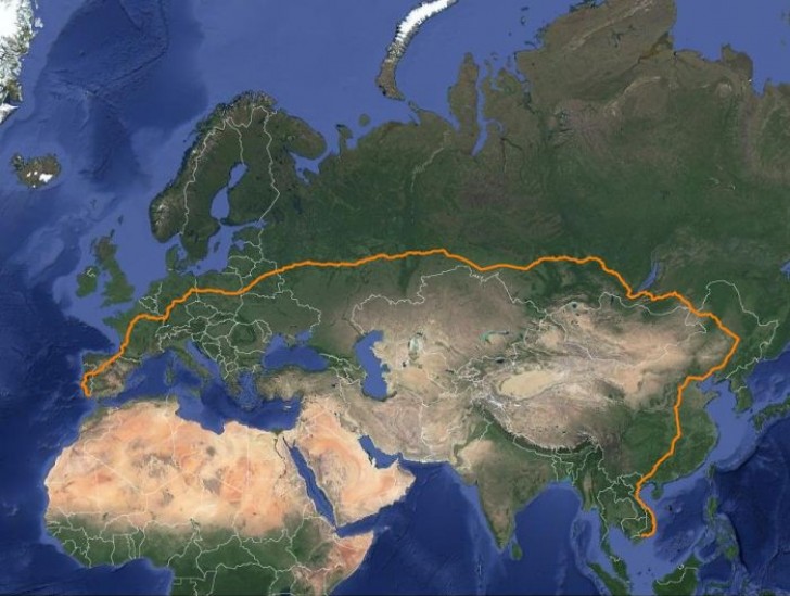 1. Cette carte montre le plus long voyage en train que vous pouvez faire dans le monde !