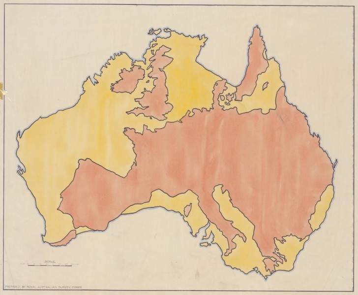 8. Il n'y a pas de meilleure image pour comprendre la taille de l'Australie : ici, elle est superposée à l'Europe !