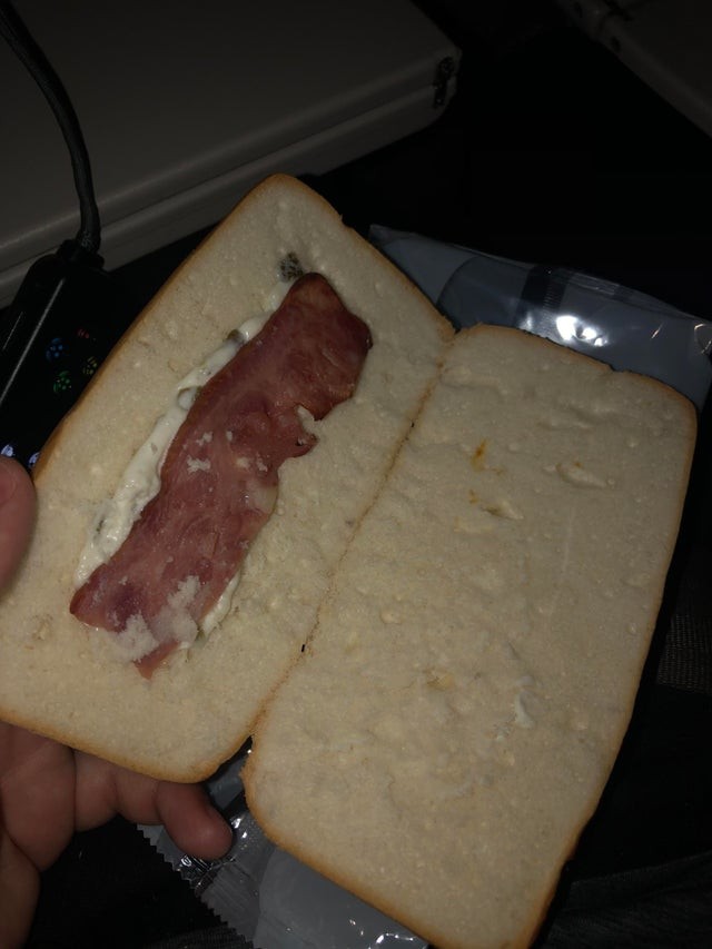 17. Mon sandwich dans l'avion... et le vol est encore très long...