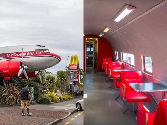 9. Auriez-vous pensé que vous trouveriez un fast-food... à l'intérieur d'un vieil avion ?