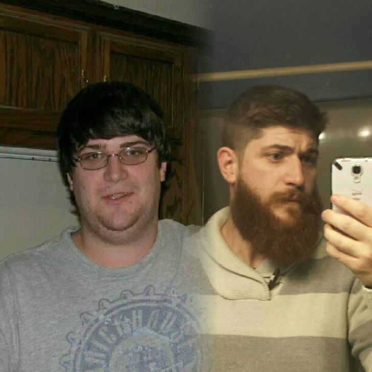 2. "Je voulais vous montrer mes progrès et vous montrer combien de poids j'ai perdu et combien de barbe j'ai maintenant !"