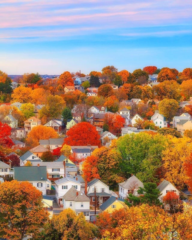 Le spectacle de l'automne à Boston, Massachusetts.