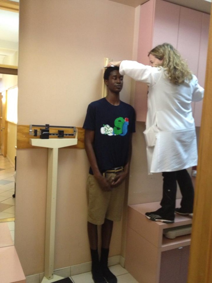 2. When the doctor has to measure your height ...