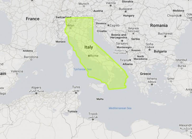 4. L'immensité de la Californie : elle est "plus longue" que toute la péninsule italienne !